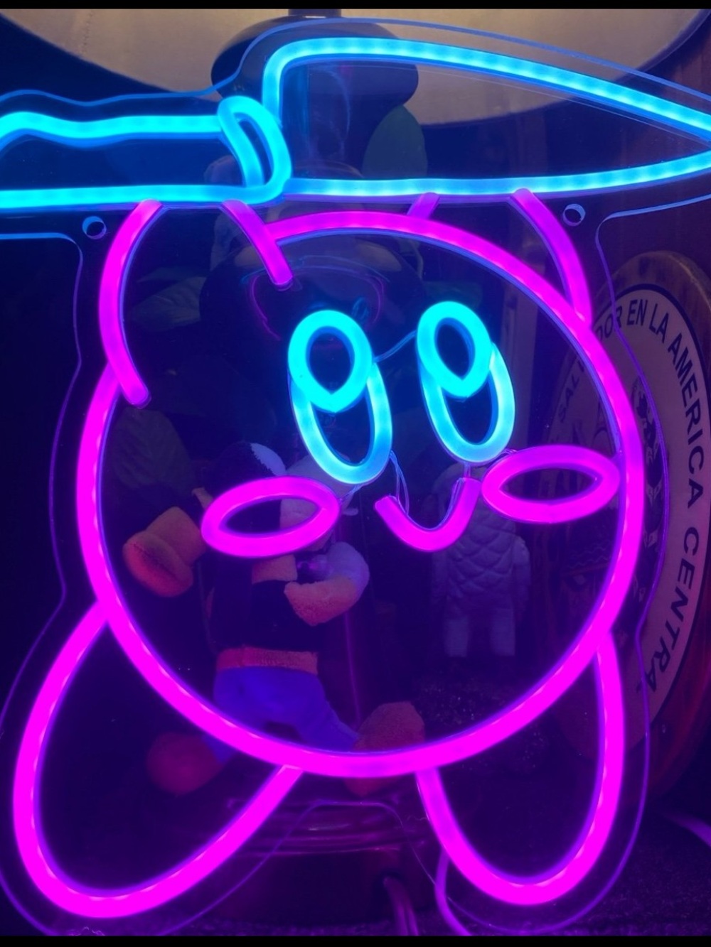 Neon Kirby Wall Sign - Pink & Blue
